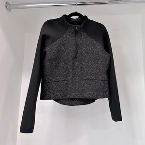 Lululemon size Small S 6 EUC black scuba neoprene pullover zip up black